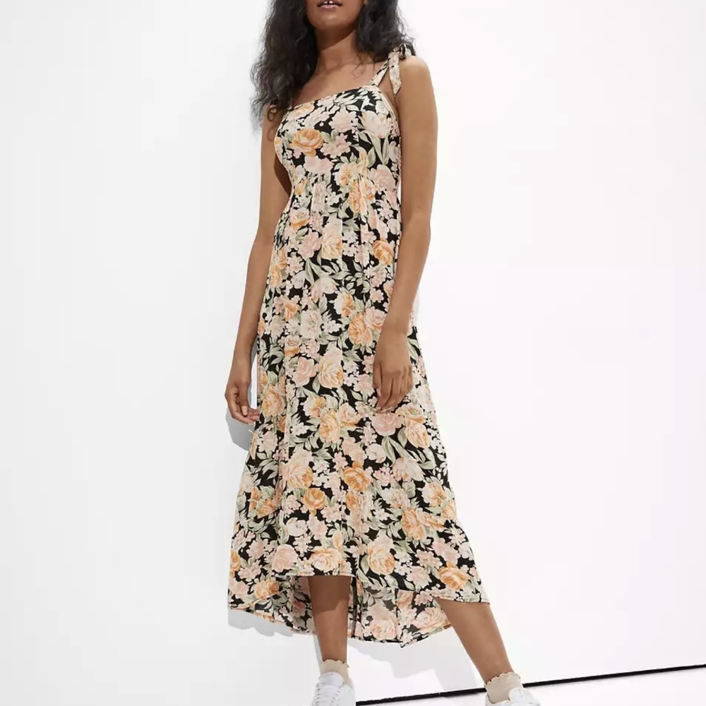 NWT American Eagle AE Floral Tie-Strap Midi Dress XS